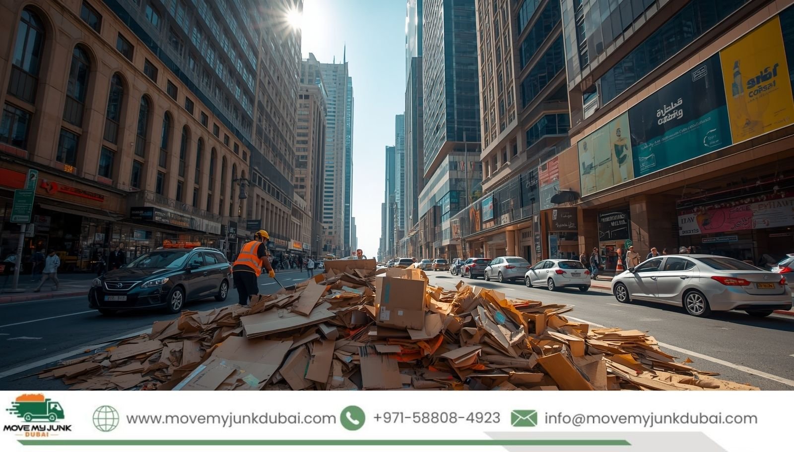 Cardboard box removal near Downtown Dubai