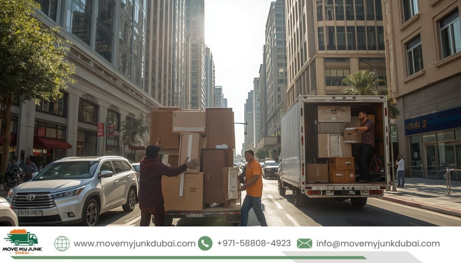 Furniture removal team providing a cost estimate before pickup in Dubai
