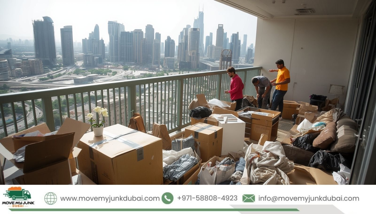 Cleared pathway and packed furniture ready for same-day pickup in Dubai