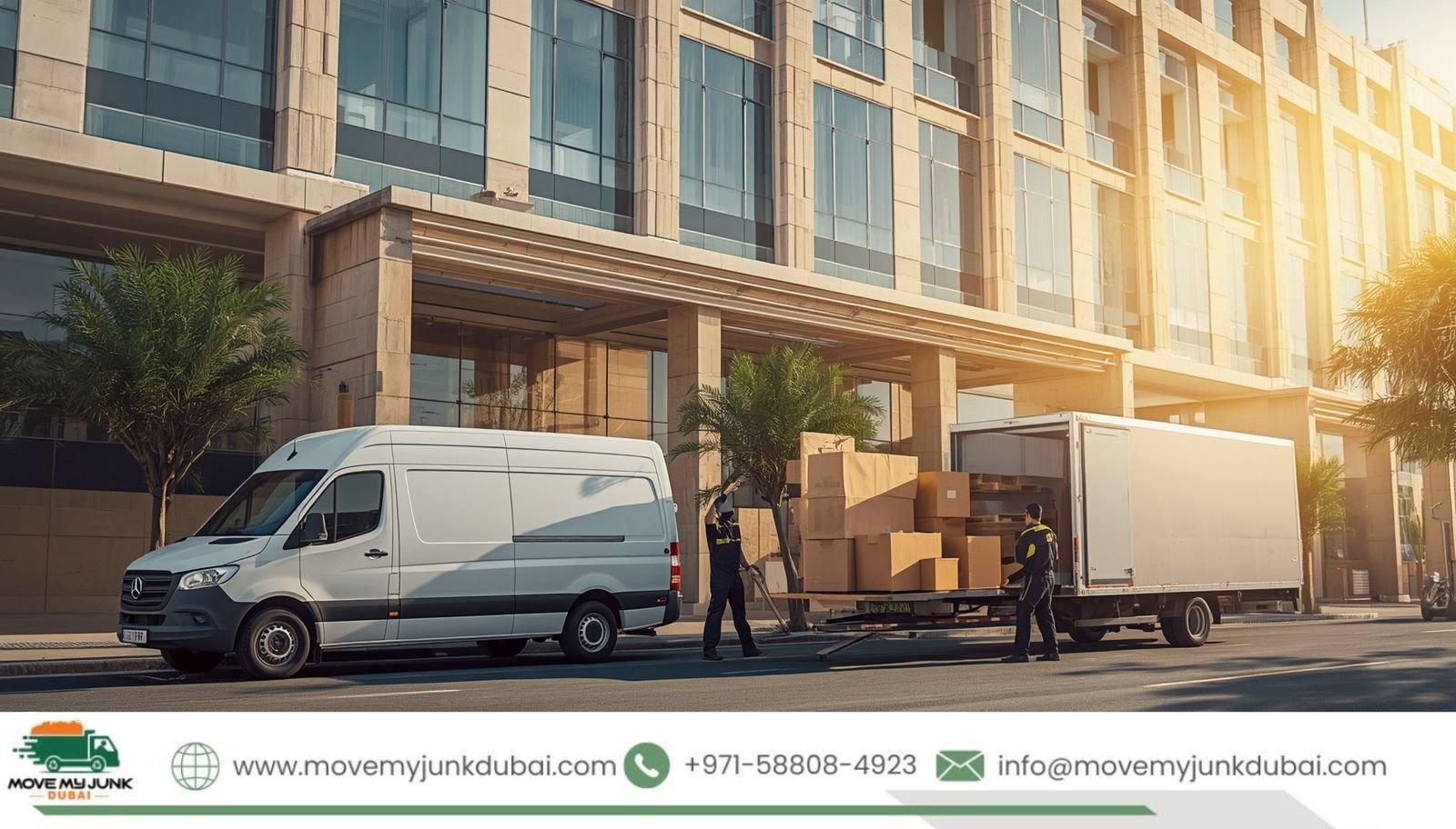 Team loading furniture into a removal truck for urgent furniture removal in Dubai